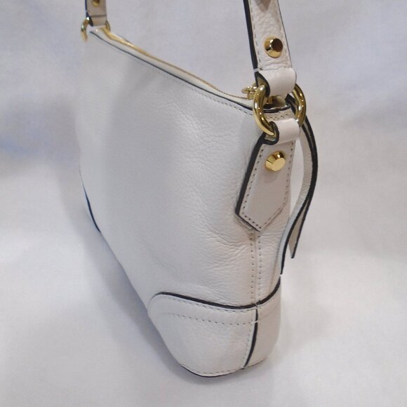 nwot Michael Kors Fallon white Pebbled Leather medium Shoulder Bag - Picture 7 of 9